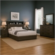 Kalie 5pc Queen Bedroom Set with Bookcase Headboard- 2 Nightstands- Gray