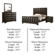 Fema 4pc Queen Bedroom Set- Vertical Faceted Panel Headboard- Brown