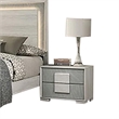 Nomi 4pc Queen Bedroom Set w LED Headboard- Stone Gray Drawers