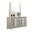 Nomi 4pc Queen Bedroom Set w LED Headboard- Stone Gray Drawers