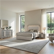 Nomi 4pc Queen Bedroom Set w LED Headboard- Stone Gray Drawers