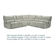 Rey 3pc Manual Reclining Sectional Sofa with Console- Latte Gray