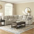 Rey 3pc Manual Reclining Sectional Sofa with Console- Latte Gray