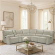 Rey 3pc Manual Reclining Sectional Sofa with Console- Latte Gray