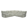 Rey 3pc Manual Reclining Sectional Sofa with Console- Latte Gray