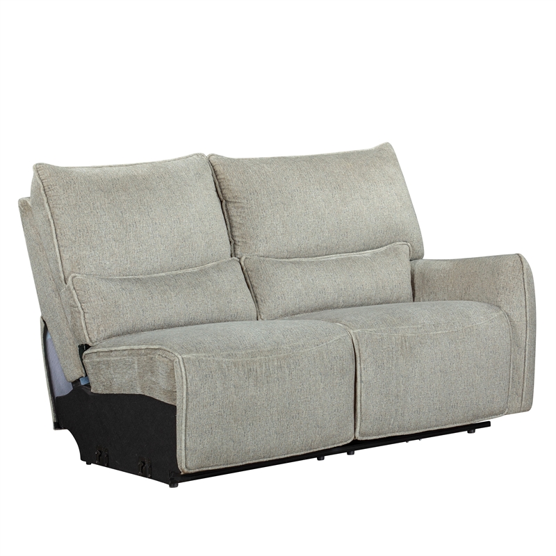 Rey 3pc Power Reclining Sectional Sofa with Console- Latte Gray