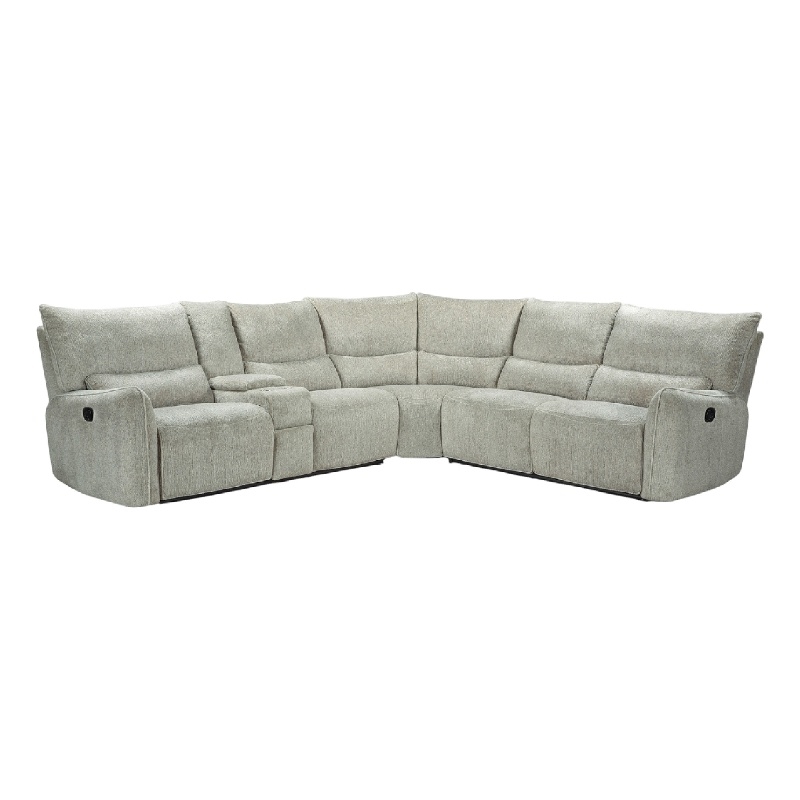 Rey 3pc Power Reclining Sectional Sofa with Console- Latte Gray