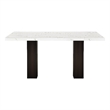 Fesy Dining Table- 68 Inch Faux Marble Top w Adjustable Height- Black White