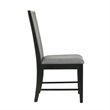 Sevy Dining Side Chair Set of 2- Gray Ribbed Back- Black Rubberwood