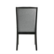 Sevy Dining Side Chair Set of 2- Gray Ribbed Back- Black Rubberwood