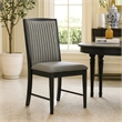 Sevy Dining Side Chair Set of 2- Gray Ribbed Back- Black Rubberwood