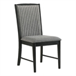Sevy Dining Side Chair Set of 2- Gray Ribbed Back- Black Rubberwood
