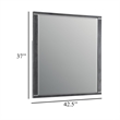 Odiy Vanity Dresser Mirror- Charcoal Gray- 42 Inch Solid Pine Wood