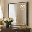 Odiy Vanity Dresser Mirror- Charcoal Gray- 42 Inch Solid Pine Wood