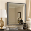 Odiy Vanity Dresser Mirror- Charcoal Gray- 42 Inch Solid Pine Wood