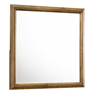 Tey Vanity Dresser Mirror- Honey Brown- Solid Rubberwood 39 Inch