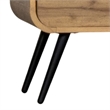 Wea Bed Side End Table- 1 Drawer- Black Angled Legs- Natural Oak Brown