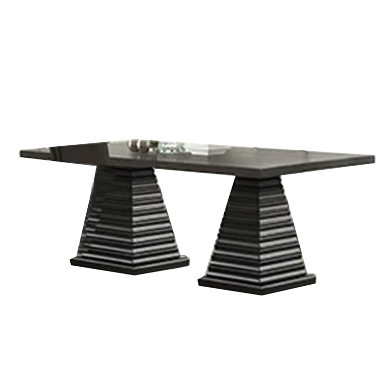 Pex Dining Table- 78 Inch Rectangular Top- Double Pedestal Base- Brown