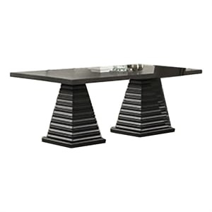 Pex Dining Table- 78 Inch Rectangular Top- Double Pedestal Base- Brown