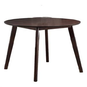 Tery Dining Table- 47 Inch Round Top- Angled Legs- Cherry Brown Wood