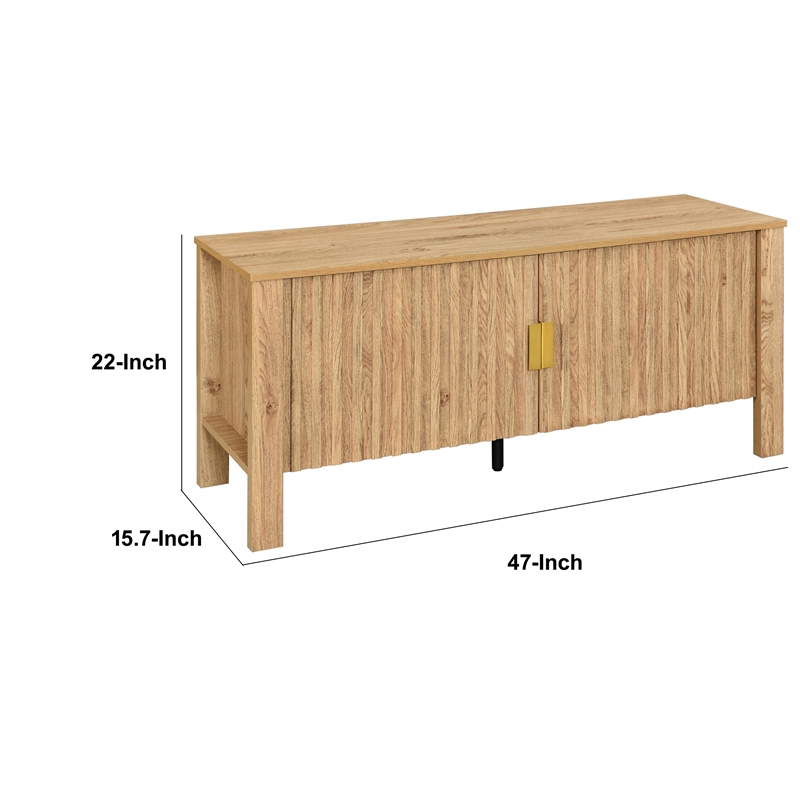 Hay TV Media Console- 47 Inch- 2 Doors w Adjustable Shelves- Beige