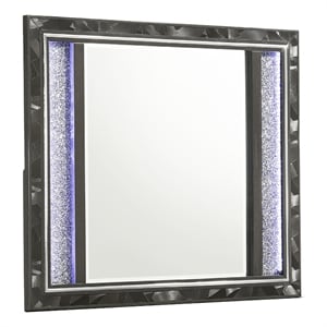 Ren Dresser Mirror- 45 Inch- Crushed Crystal Look Black Laminate- LED