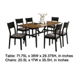 Riera 7pc Dining Table Set with Planked Top- 6 Faux Leather Chairs