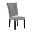 Ronda 7pc Dining Table Set with Marble Top- Gray Fabric Chairs- White