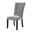 Ronda 7pc Dining Table Set with Marble Top- Gray Fabric Chairs- White