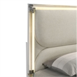 Dima Full Size Bed with Pull Out Trundle and LED Headboard- Pearl White