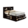 Simo 4pc Queen Bedroom Set w Bookcase Headboard w Drawers- Black