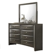 Simo 4pc Queen Bedroom Set w Bookcase Headboard w Drawers- Gray