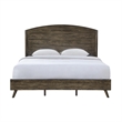 Roxy Queen Bed with Mid-Century Modern Design- Walnut Brown Okume