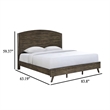 Roxy Queen Bed with Mid-Century Modern Design- Walnut Brown Okume