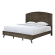 Roxy Queen Bed with Mid-Century Modern Design- Walnut Brown Okume