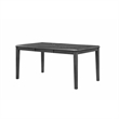 Leslee Dining Table- 78-102 Inch Extendable Gray Top- White Marble Inlay