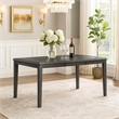 Leslee Dining Table- 78-102 Inch Extendable Gray Top- White Marble Inlay