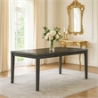 Leslee Dining Table- 78-102 Inch Extendable Gray Top- White Marble Inlay
