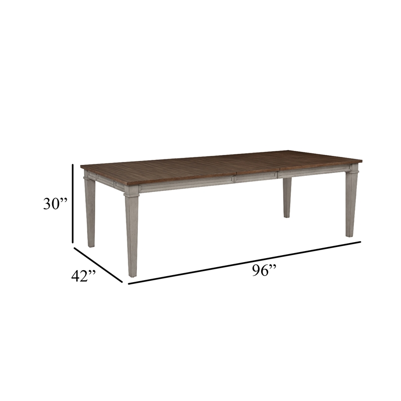 Henry Dining Table- 78-96 Inch Extendable Leaf- Vintage Light Cream