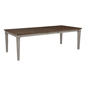 Henry Dining Table- 78-96 Inch Extendable Leaf- Vintage Light Cream