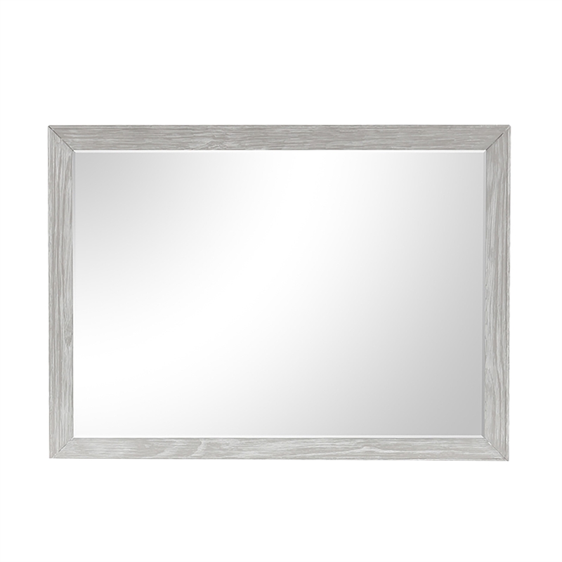 Ion Dresser Mirror- Picture Frame Molding- Mist Gray Solid Acacia Wood