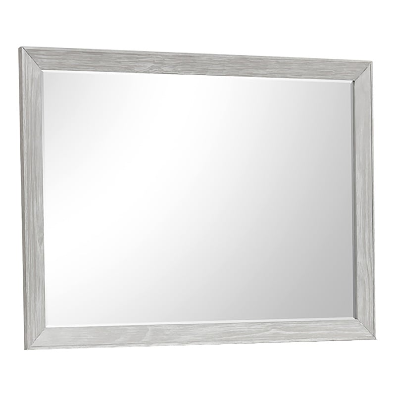 Ion Dresser Mirror- Picture Frame Molding- Mist Gray Solid Acacia Wood