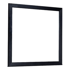 Theo Dresser Mirror- 40 Inch Square Black Frame- Beveled Low Distortion