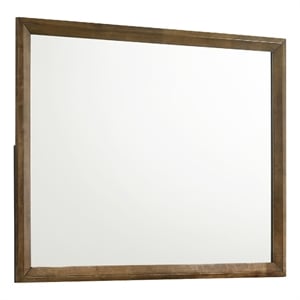 Lary Dresser Mirror- 45 Inch Rectangular Frame- Walnut Brown Okume Veneer
