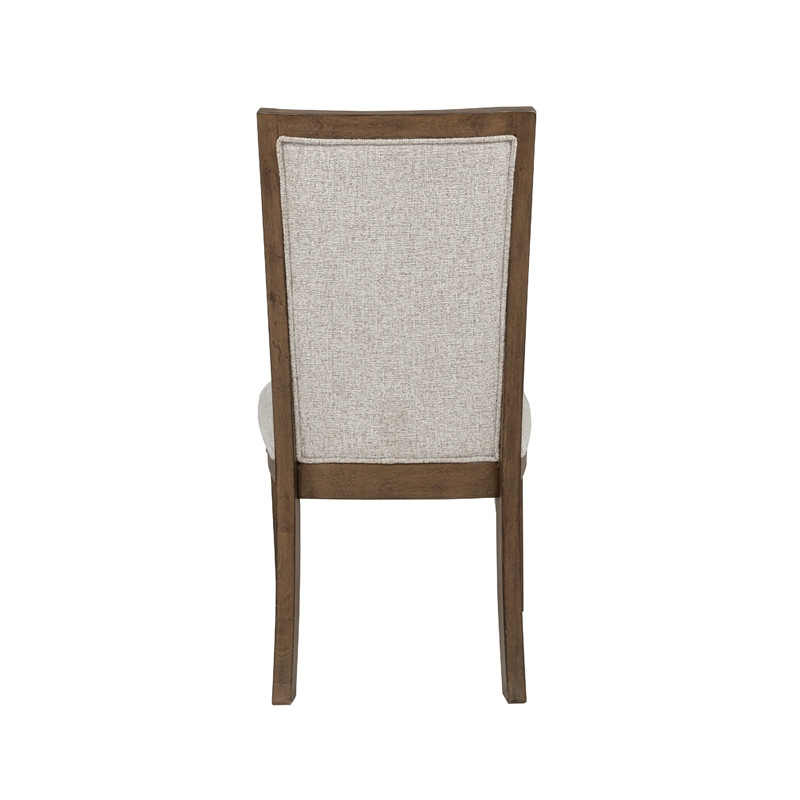 Henry Dining Side Chair Set of 2- Beige Polyester- Vintage Mocha Brown