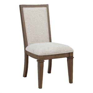 Henry Dining Side Chair Set of 2- Beige Polyester- Vintage Mocha Brown