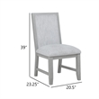 Ion Dining Side Chair Set of 2- Mist Gray Polyester & Solid Rubberwood