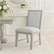 Ion Dining Side Chair Set of 2- Mist Gray Polyester & Solid Rubberwood