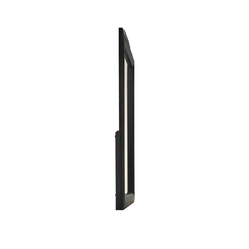 Sevy Dresser Mirror- Curved Top- Onyx Black Solid Rubberwood- 41x46