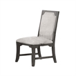 Leslee Dining Side Chair Set of 2- Gray Polyester- Sculpted Tall Back